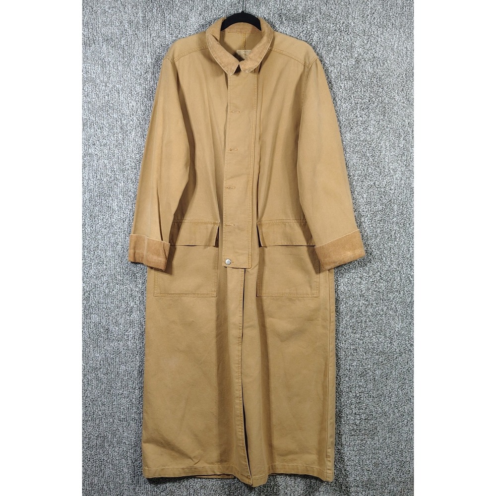 Vintage WAH Maker Coat Brown Duster Mens Large - Cowboy Western Horse Riding